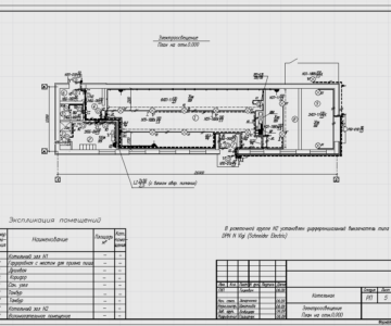 Чертеж силовое оборудование и электроосвещение котельной