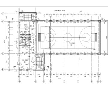 Чертеж Спортзал (пристройка к сельской школе)