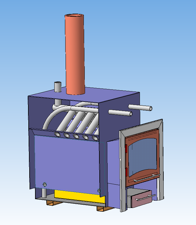 3D модель Печь отопительная (замкнутый контур)