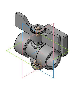 3D модель Кран трехходовой для манометра 1/2" В-В-фланец, бабочка