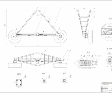 Чертеж Опора поливной машины в сборе