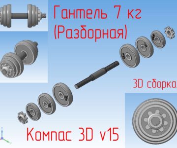 3D модель Гантель разборная 7 кг