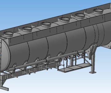 3D модель Цистерна бензовоза 28куб.м. Ф1900мм с рамой