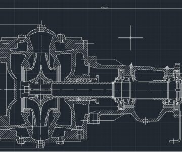 Чертеж Проектирование центробежного насоса Q = 26.4 м3/час