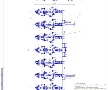 Чертеж Разработка конструкции культиватора-опрыскивателя универсального (прототип КОУ-6)