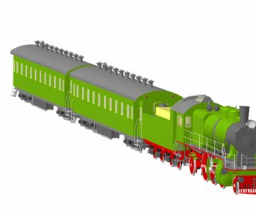 3D модель Пассажирский ретро-поезд