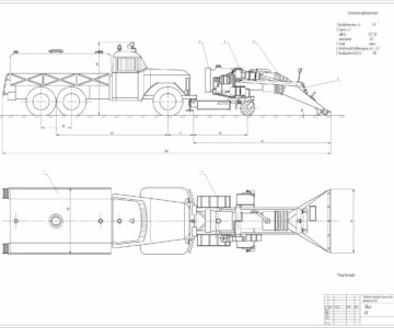 Чертеж Разработка газоструйной машины на базе автомобиля ЗИЛ-151