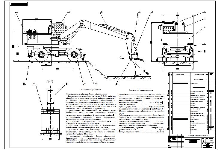 Чертеж Модернизация рабочего оборудования гидравлического одноковшового экскаватора