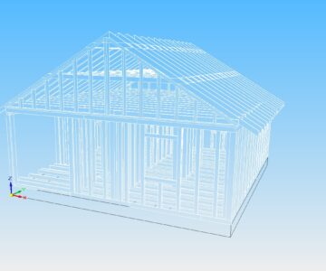 3D модель Каркас одноэтажного дома