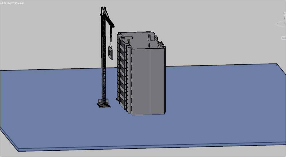 3D модель зд модель монтажа высотного здания