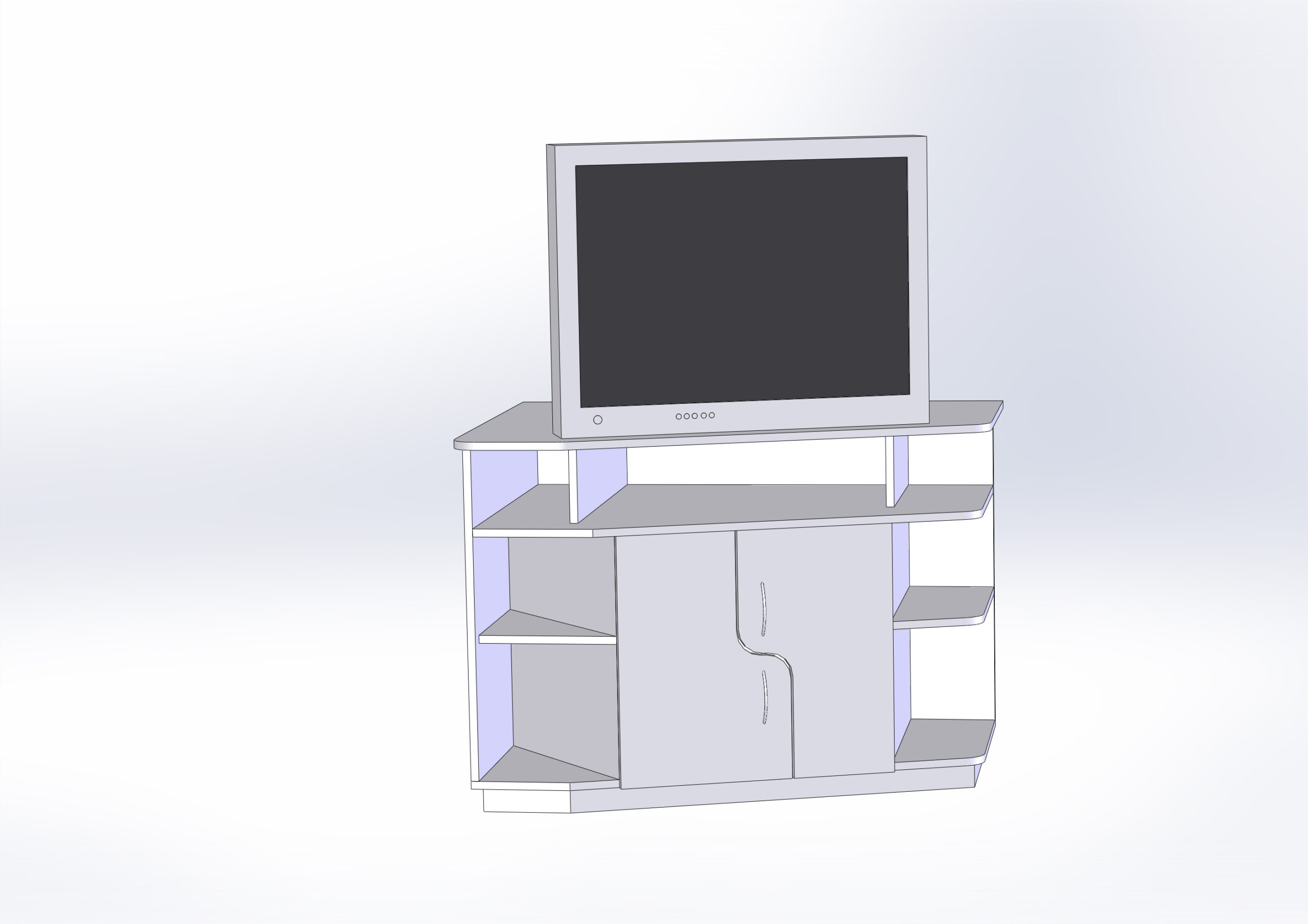 3D модель Тумба угловая под телевизор