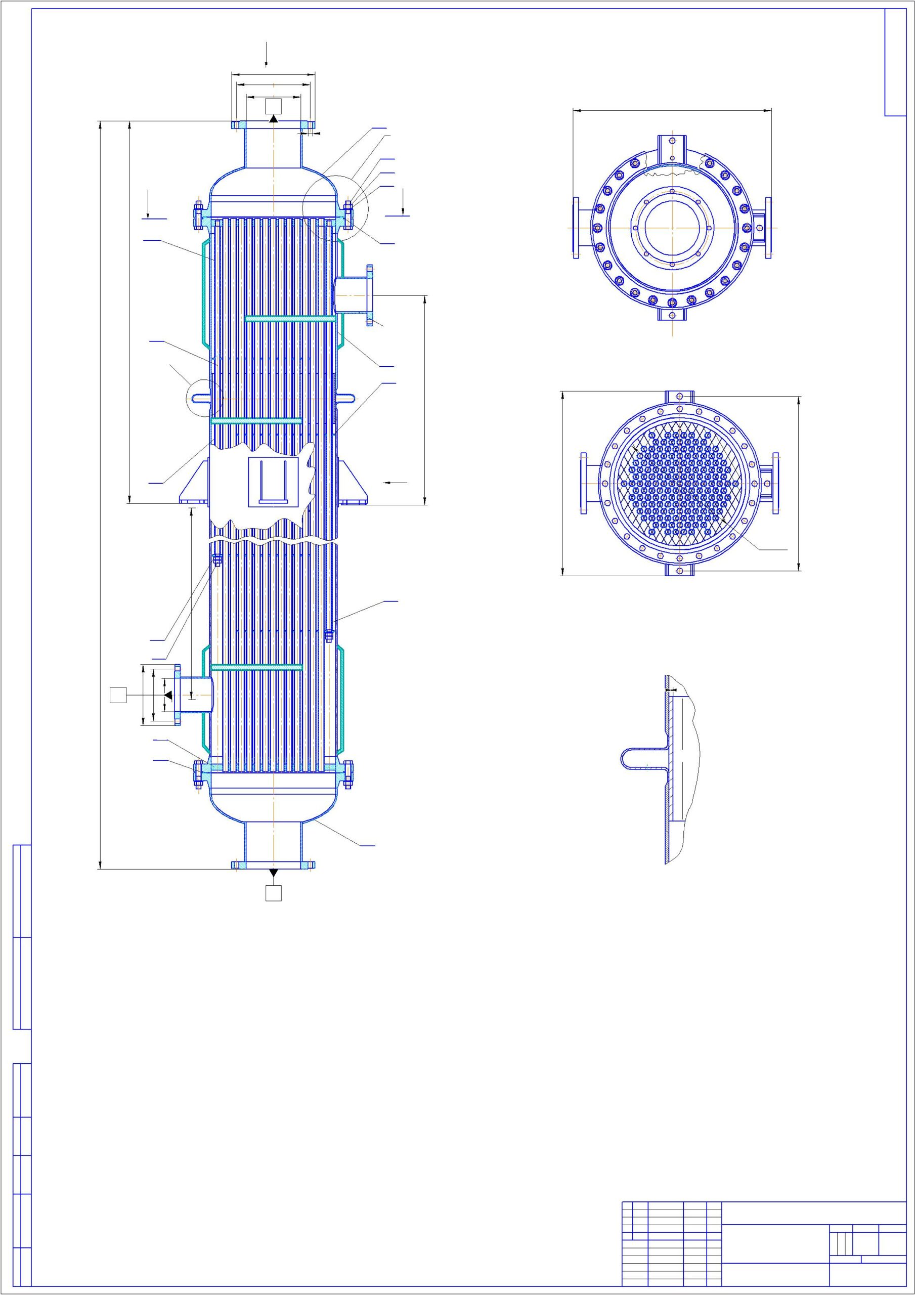 Чертеж Расчет на прочность, жесткость и устойчивость кожухотрубчатого теплообменника с компенсатором на кожухе 600ТНВ-1,6-М2/25Г-3-1