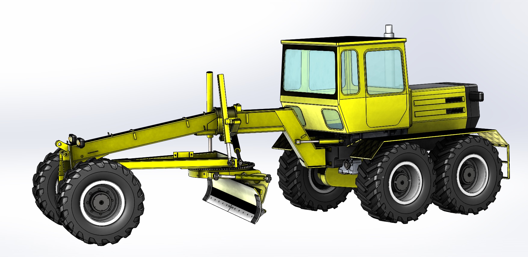 3D модель Автогрейдер с шарнирной рамой