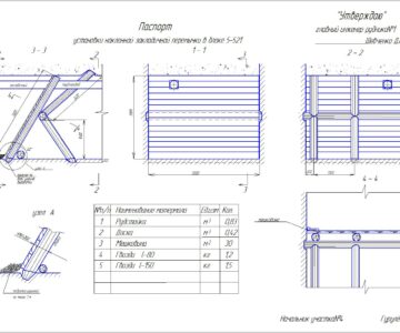 Чертеж Закладочная перемычка горной выработки.