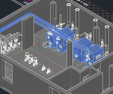 3D модель ГСВ котельной 1850 кВт. на базе котлов Viessmann