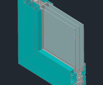 3D модель Модель алюминиевого оконного блока