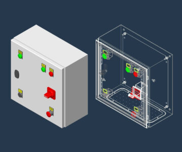 3D модель Электрошкаф NSYS3D4420P (400x400x200мм, с монтажной панелью) Schneider Electric