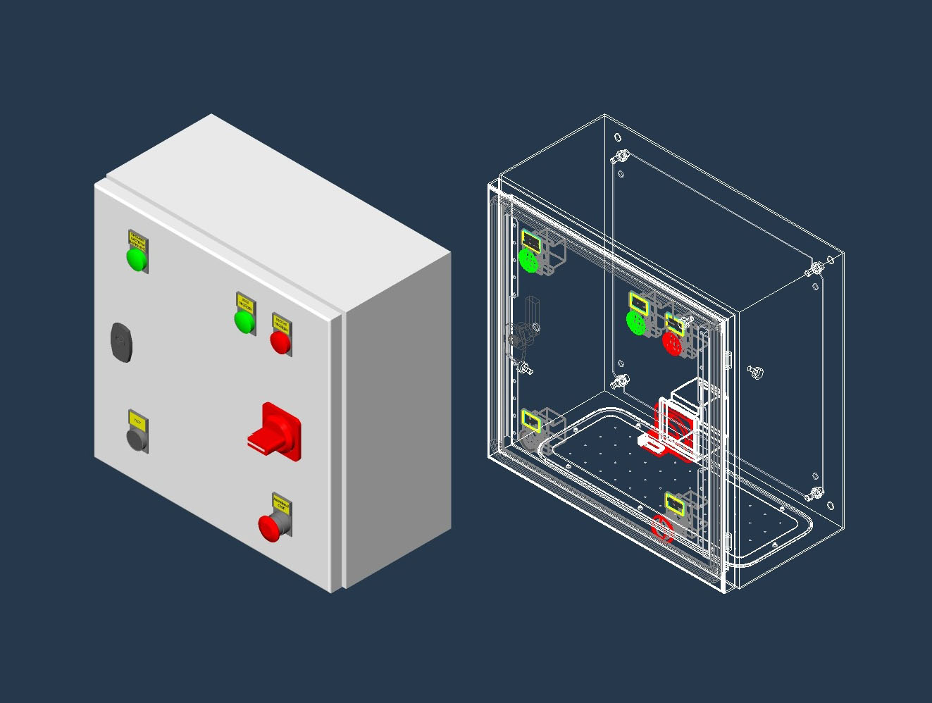 3D модель Электрошкаф NSYS3D4420P (400x400x200мм, с монтажной панелью) Schneider Electric