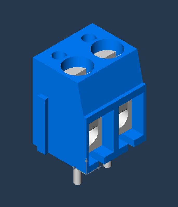 3D модель Клеммник DG300-5.0-02P DEGSON