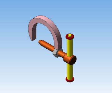3D модель Струбцина - полукруг