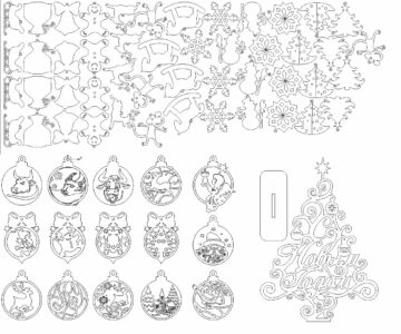 Чертеж Елочные игрушки из фанеры 3мм