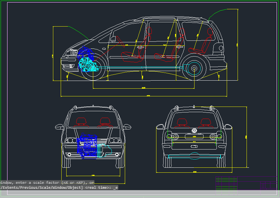 Чертеж Volkswagen Sharan 4 motion