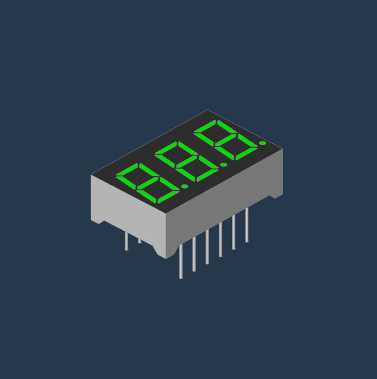3D модель Индикатор семисегментный E30361-I-J-0-W TOYO