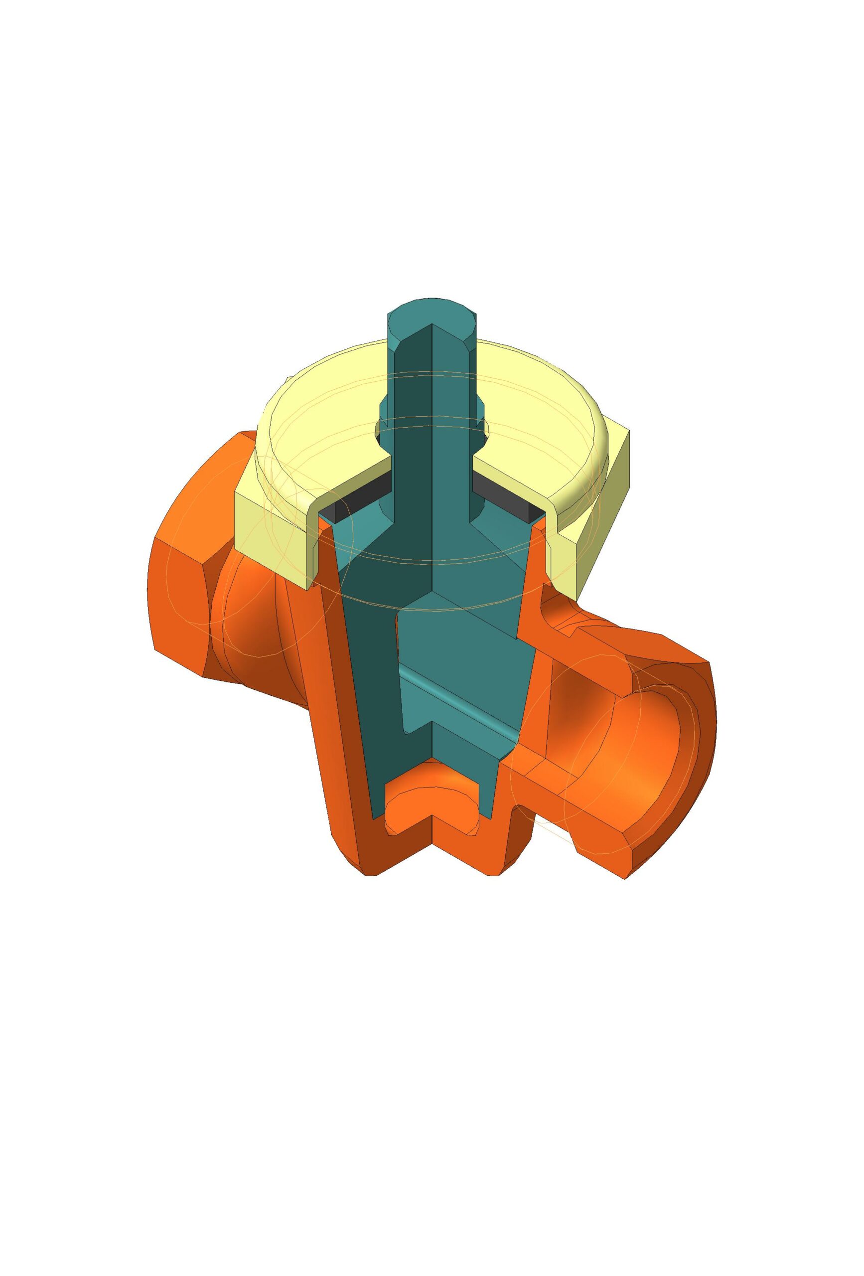 3D модель Кран пробковый проходной конусный. резьба G 1/2