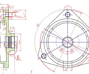 Чертеж курсовой проект по дисциплине "Технология машиностроения" деталь типа "крышка"