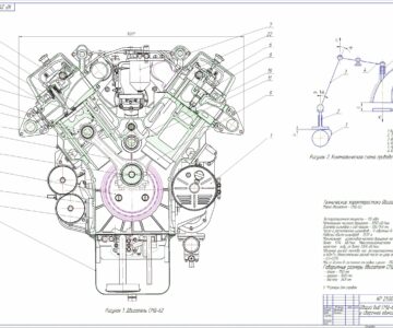 Чертеж Расчет автотракторного двигателя внутреннего сгорания (прототип СМД–62)