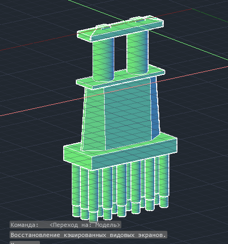 3D модель Модель свайной опоры 3D