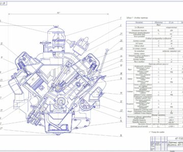 Чертеж Расчет автотракторного двигателя внутреннего сгорания (прототип ЗИЛ-130)