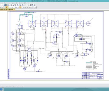 Чертеж Развернутая теловая схема энергоблока К-810-220