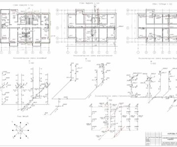 Чертеж Инженерное оборудование 3-х этажного здания на 48 жителей (Курсовой проект)