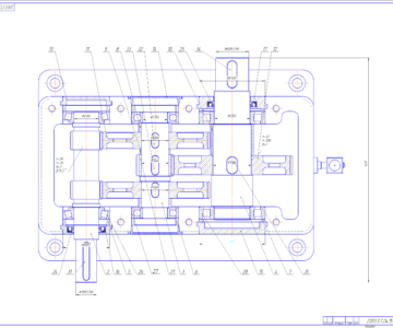 Чертеж Проектирование двухступенчатого редуктора U=11.7