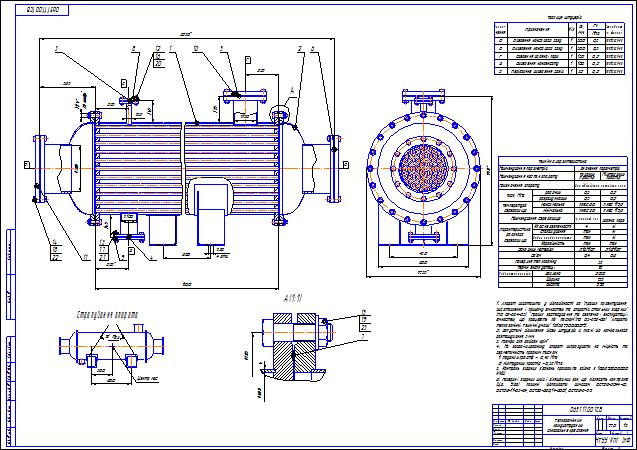 Чертеж Теплообменник производства коксового газа