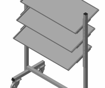 3D модель Стеллаж для метизов передвижной на 3 полки