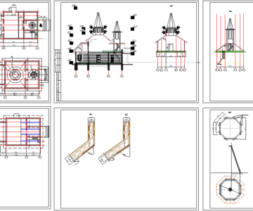 Чертеж Деревянная церковь