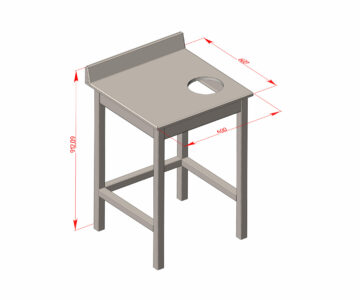 3D модель Стол разделочный с отверстием