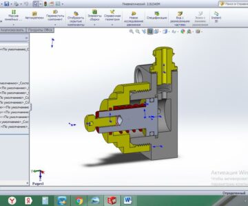 3D модель Пневматический цилиндр в SolidWorks