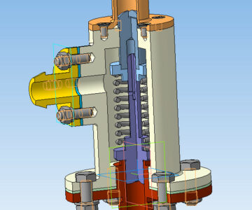 3D модель Клапан предохранительный. Доконструирование резбовых соединений, вариант 7