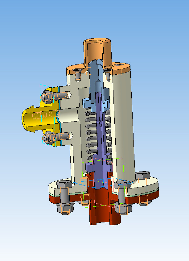 3D модель Клапан предохранительный. Доконструирование резбовых соединений, вариант 7