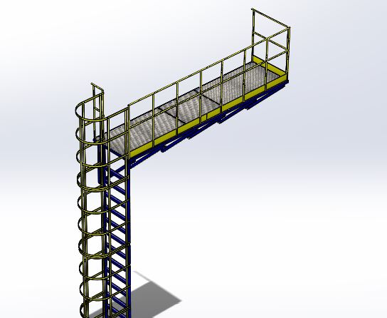 3D модель Лестница с площадкой обслуживания