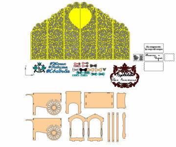 Чертеж Свадебная атрибутика для ЧПУ