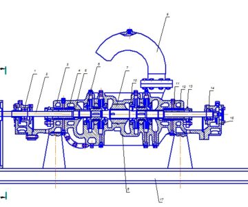 Чертеж Сборочный чертеж насоса 4Н 5х4