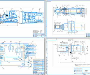 Чертеж Проектирование гидропривода механизма подъема отвала бульдозера LIEBHERR 724
