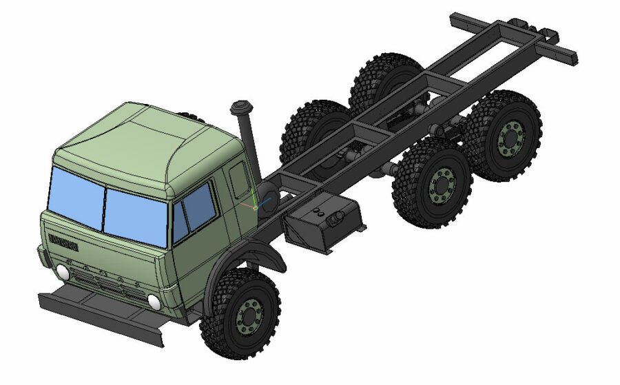 Автомобиль КАМАЗ-53501 - Чертежи, 3D Модели, Проекты, Автомобили грузовые