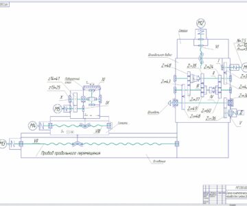 Чертеж Разработка кинематики и кинематической настройки главного привода многоцелевого горизонтального станка с центральной бабкой