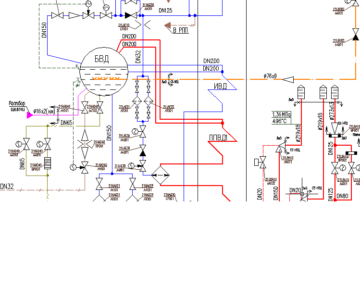 Чертеж Развернутая тепловая схема ПГУ-300 блока№2 Юго-Западной ТЭЦ