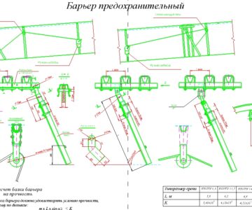 Чертеж Конструкция и расчёт предохранительного барьерыа